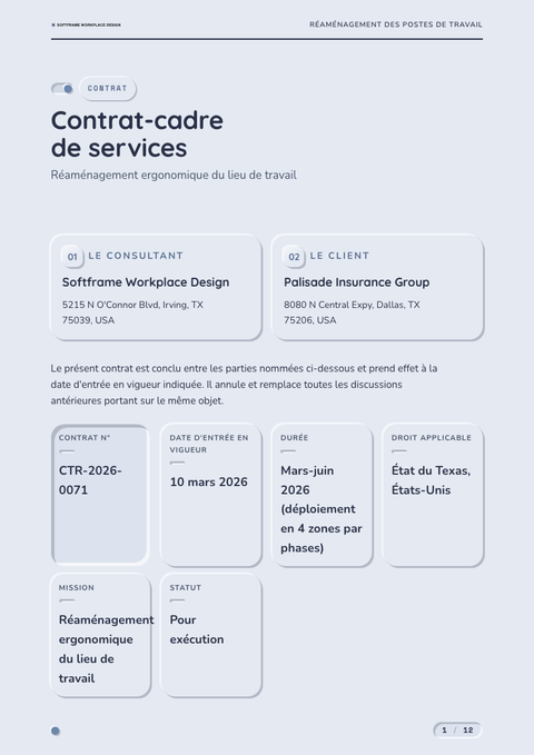 A finished contract rendered in a morphisme look