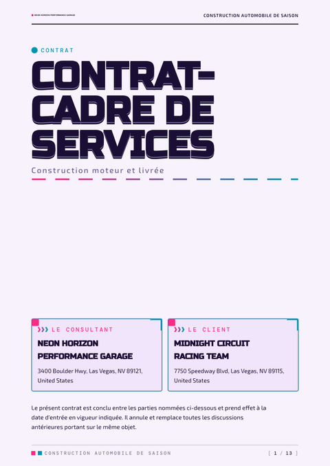A finished contract rendered in a rétro look
