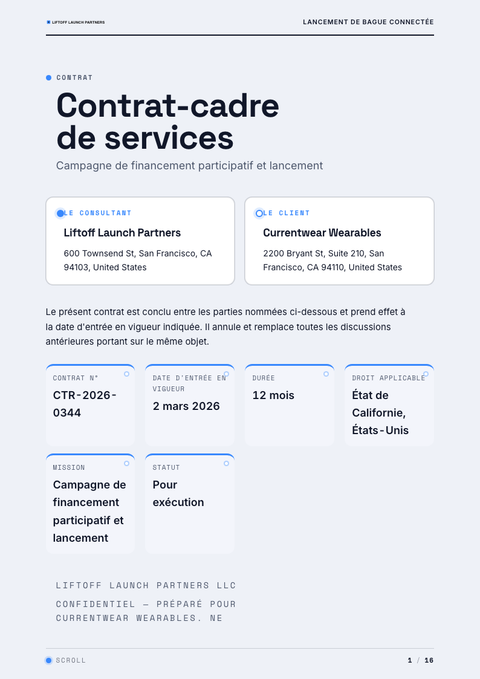 A finished contract rendered in a mouvement look