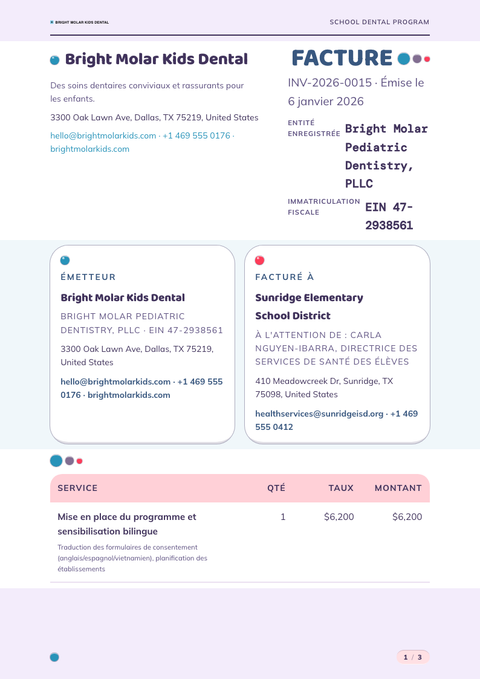 A finished invoice rendered in a morphisme look
