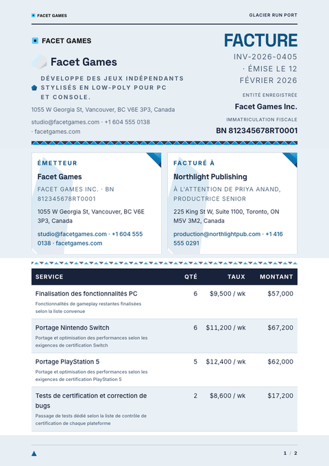 A finished invoice rendered in a 3d look