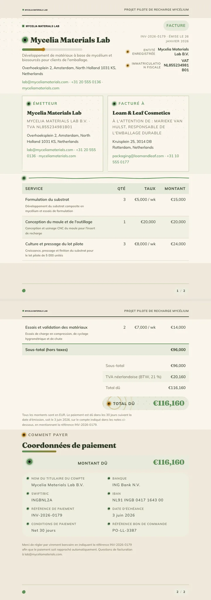 Organique / Biomorphique — exemple complet généré par Waxe