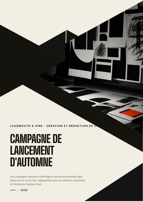 A finished pitch deck rendered in a typographique look