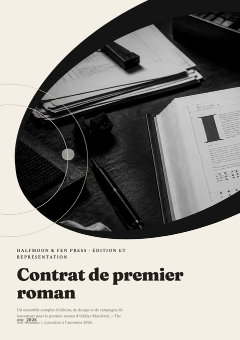 A finished pitch deck rendered in a typographique look