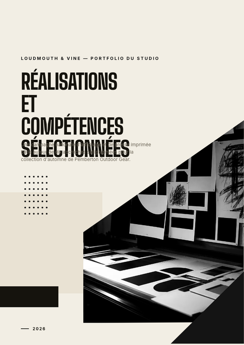 A finished portfolio rendered in a typographique look