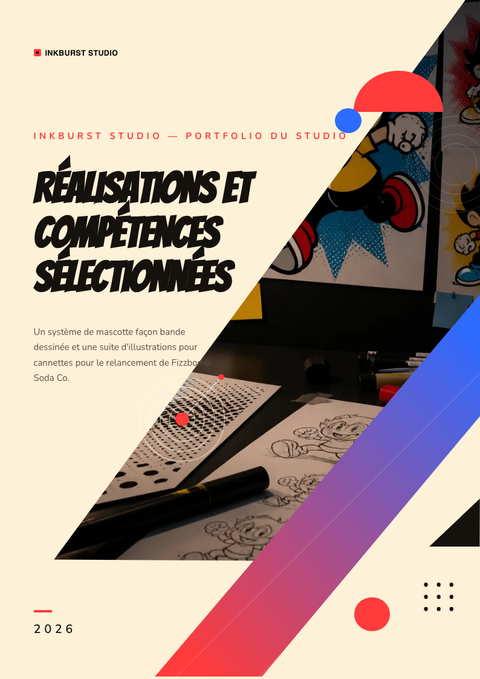 A finished portfolio rendered in a illustré look