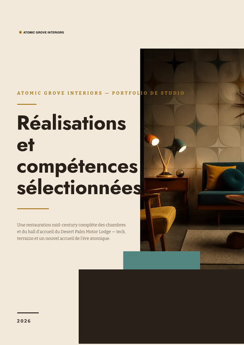 A finished portfolio rendered in a rétro look