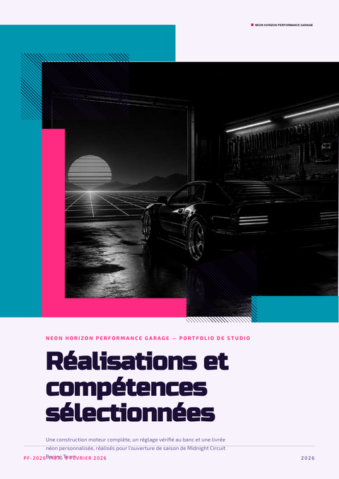 A finished portfolio rendered in a rétro look