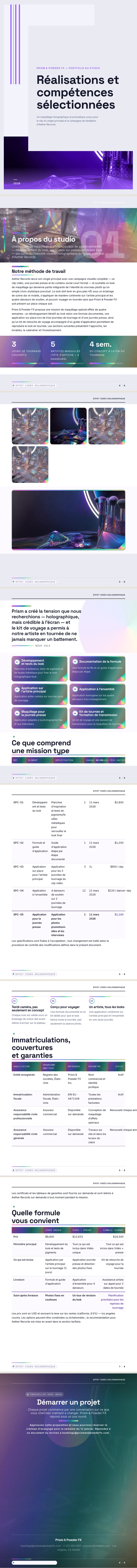 Holographique — exemple complet généré par Waxe