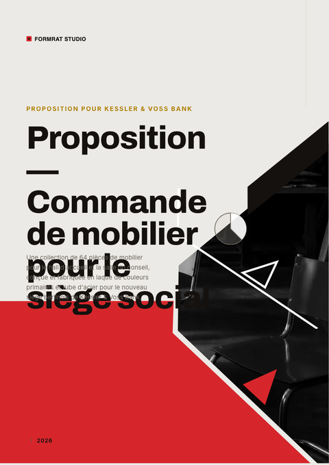 A finished proposal rendered in a rétro look