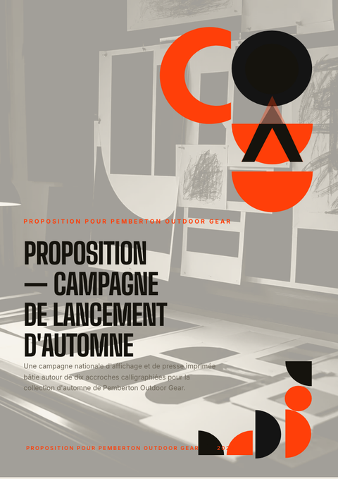 A finished proposal rendered in a typographique look