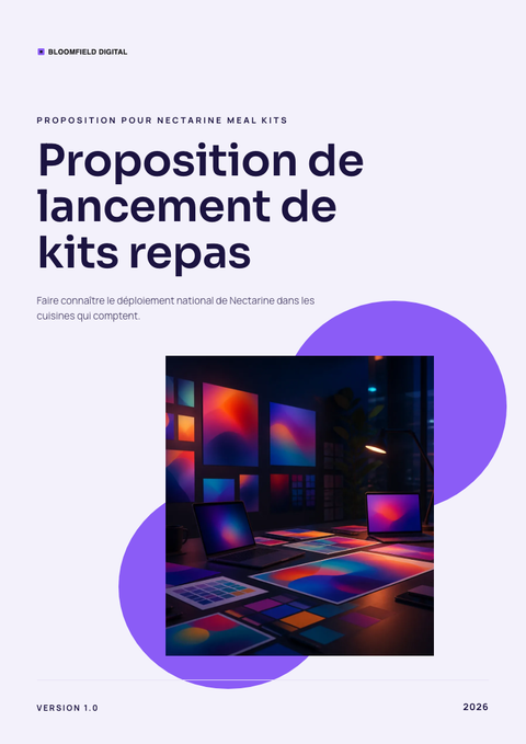 A finished proposal rendered in a dégradé look