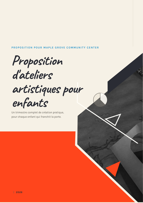 A finished proposal rendered in a illustré look