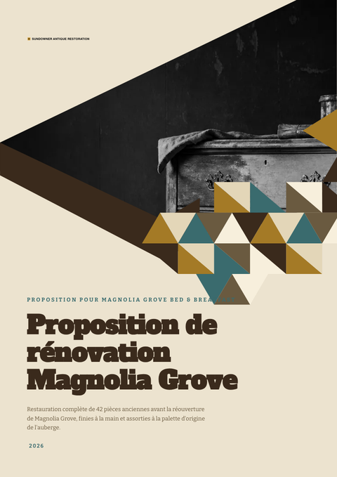 A finished proposal rendered in a rétro look
