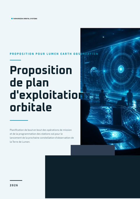 A finished proposal rendered in a futuriste look