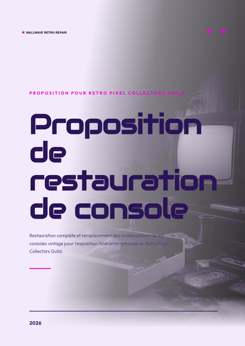 A finished proposal rendered in a rétro look