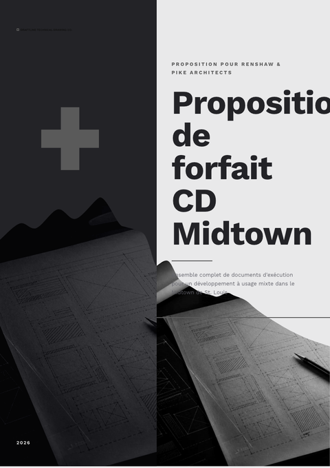 A finished proposal rendered in a technique look