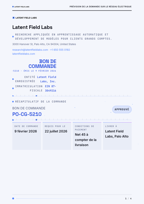 A finished purchase order rendered in a mouvement look