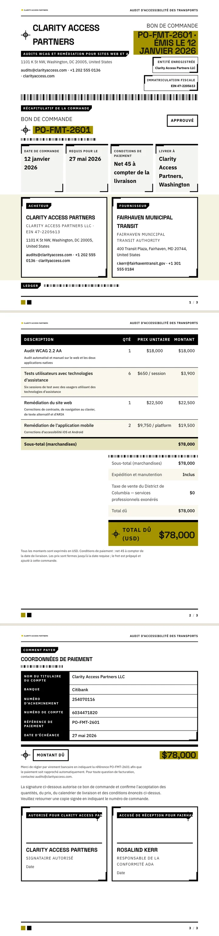Contraste élevé — exemple complet généré par Waxe