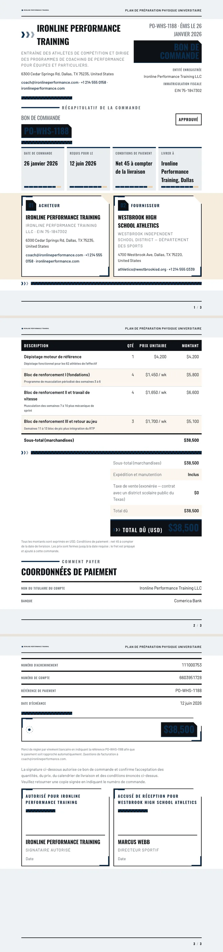 Sport / Athlétique — exemple complet généré par Waxe