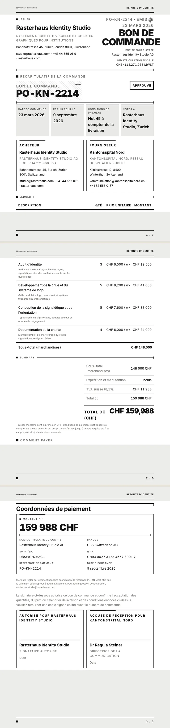 Suisse / International — exemple complet généré par Waxe