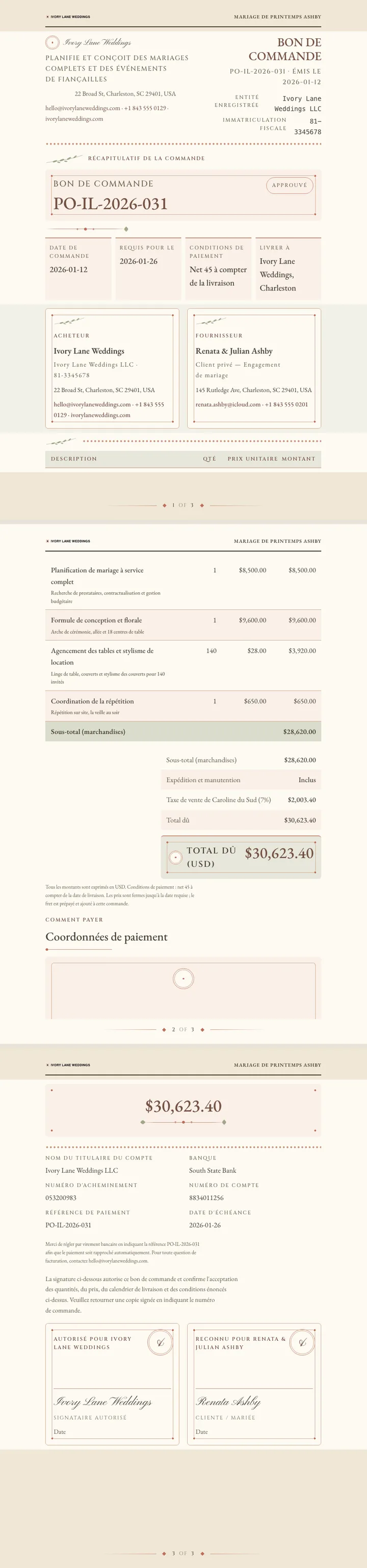 Mariage / Nuptial — exemple complet généré par Waxe