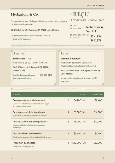A finished receipt rendered in a nature look