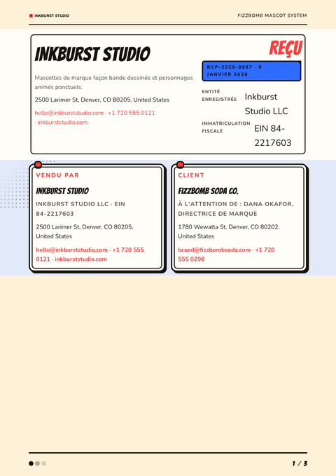 A finished receipt rendered in a illustré look