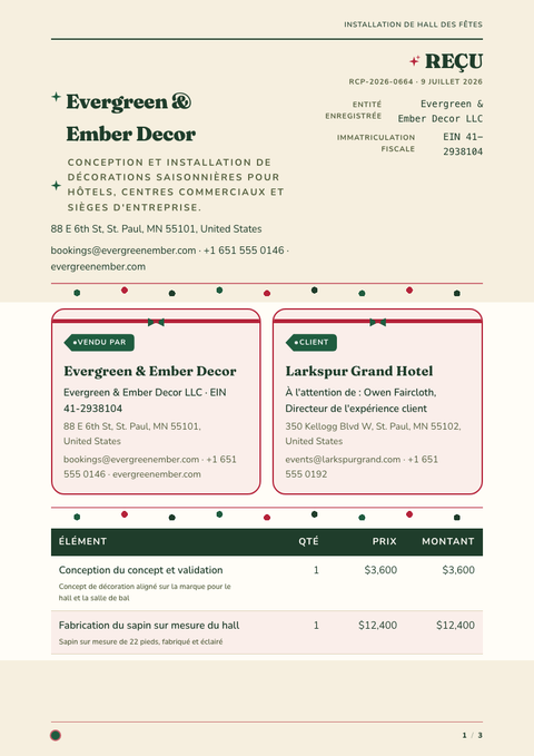 A finished receipt rendered in a divers look