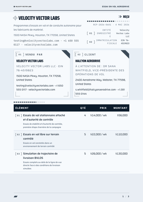 A finished receipt rendered in a futuriste look