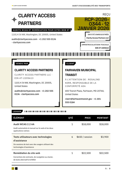 A finished receipt rendered in a couleur look