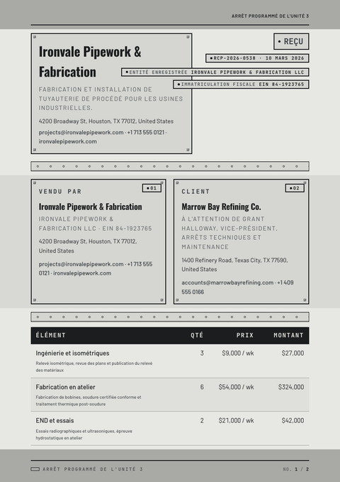A finished receipt rendered in a style de vie look