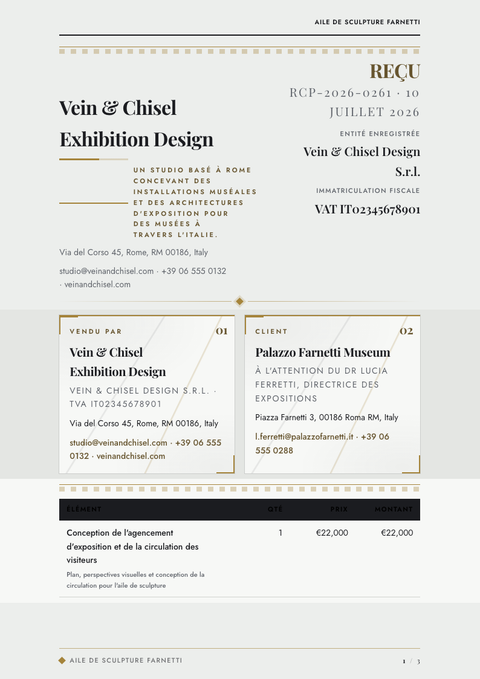 A finished receipt rendered in a luxe look