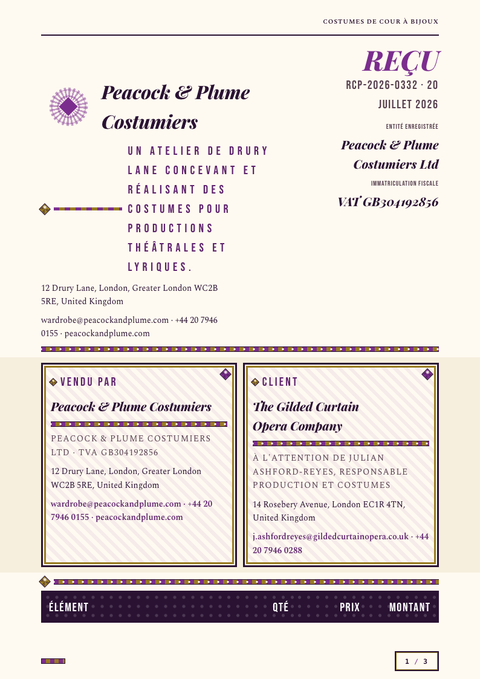 A finished receipt rendered in a brutaliste look