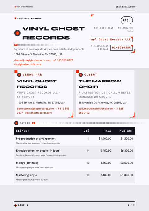 A finished receipt rendered in a divers look