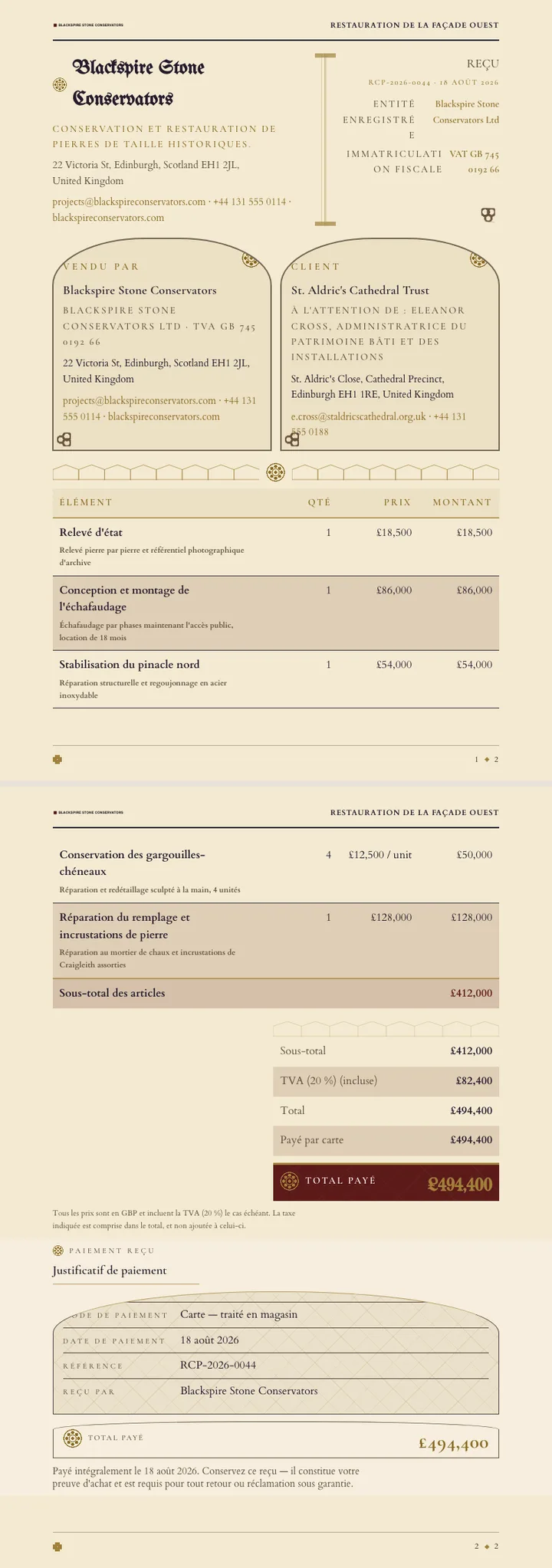 Gothique — exemple complet généré par Waxe