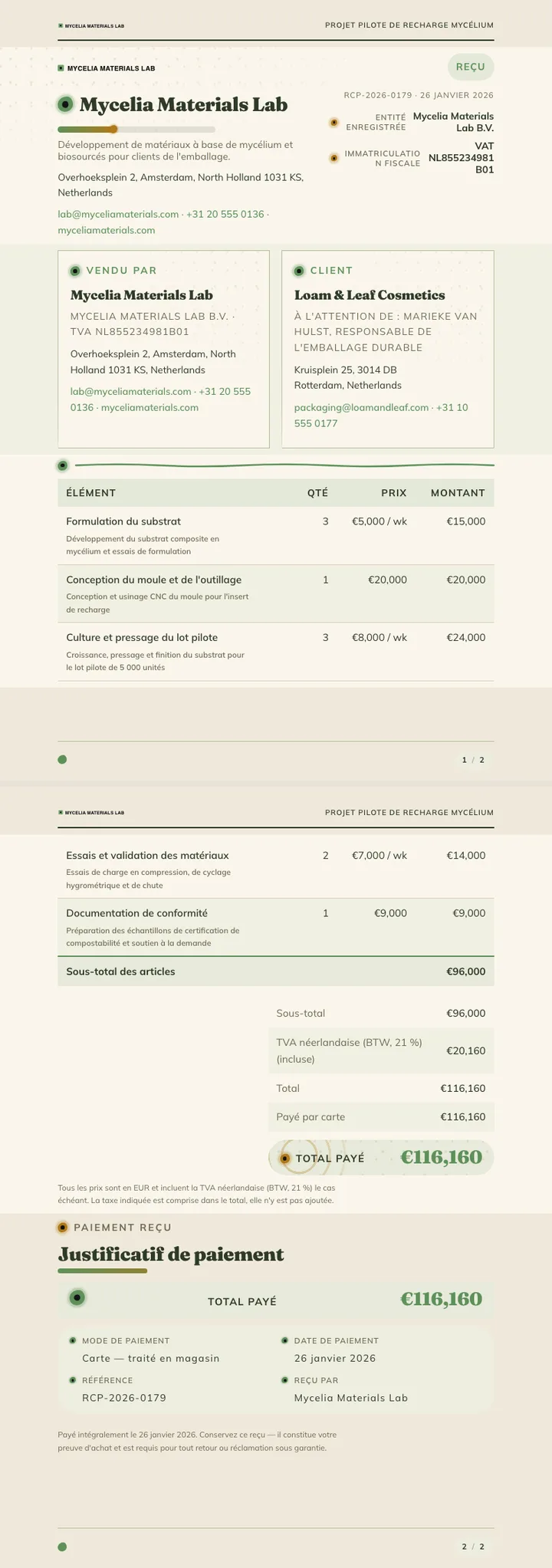 Organique / Biomorphique — exemple complet généré par Waxe
