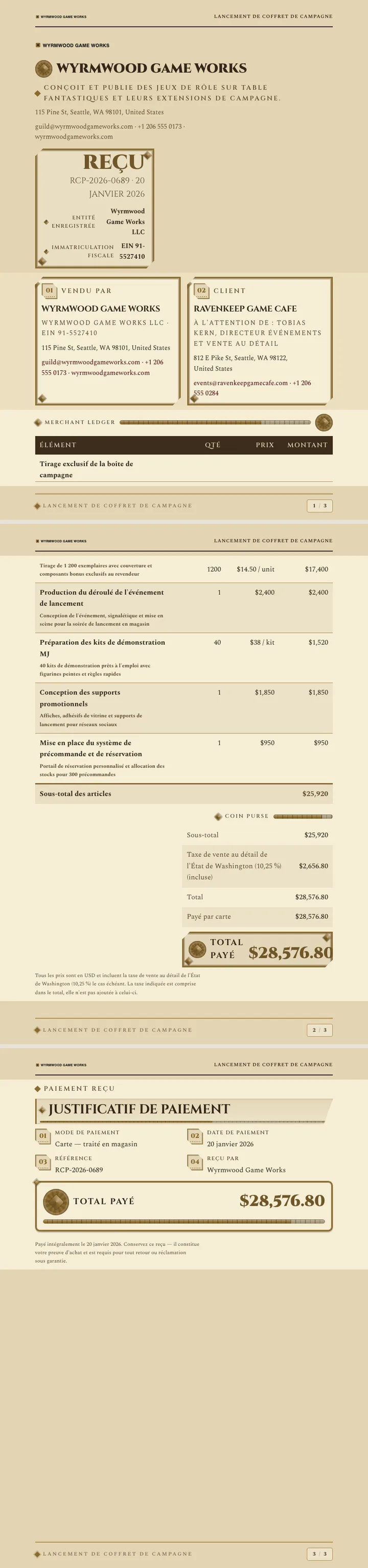 UI de jeu de rôle — exemple complet généré par Waxe