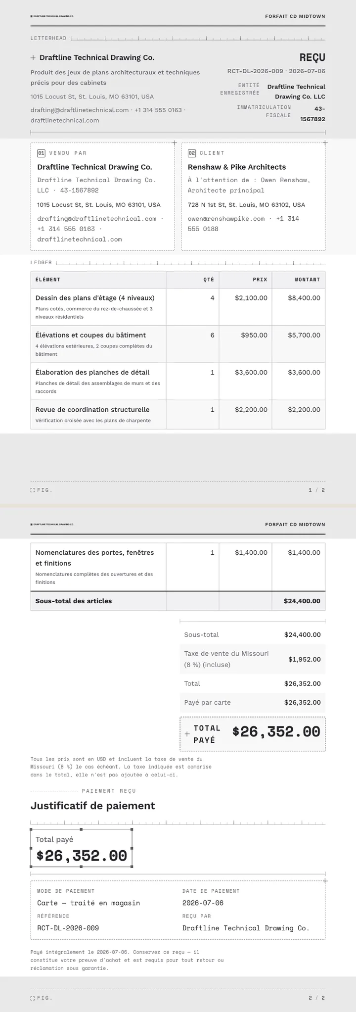 Wireframe — exemple complet généré par Waxe
