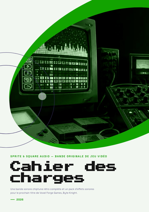 A finished requirements document rendered in a jeu & pop look