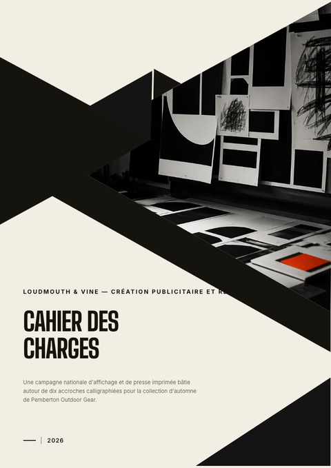 A finished requirements document rendered in a typographique look