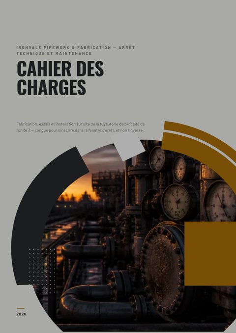 A finished requirements document rendered in a style de vie look