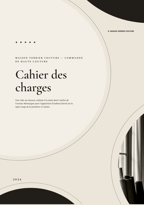 A finished requirements document rendered in a style de vie look