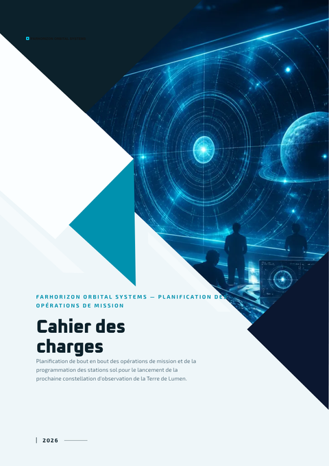 A finished requirements document rendered in a futuriste look