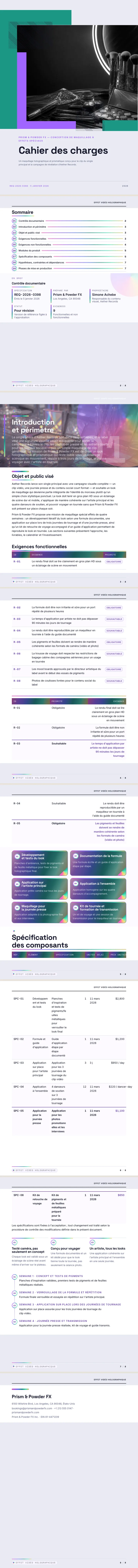 Holographique — exemple complet généré par Waxe