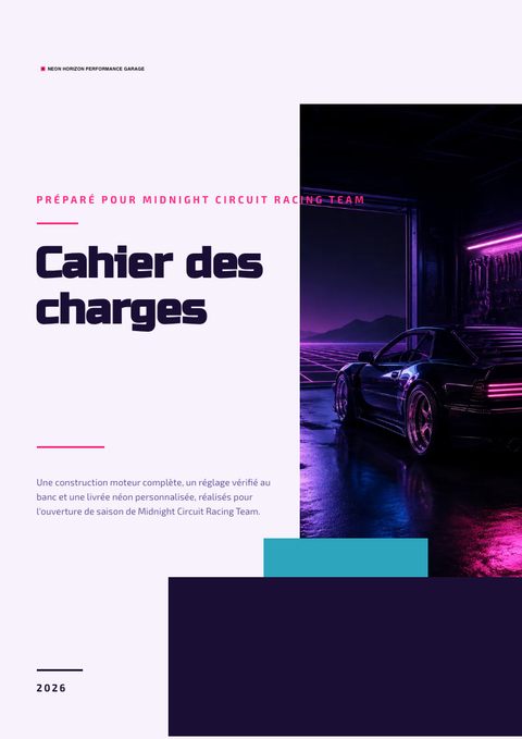 A finished scope of work rendered in a rétro look