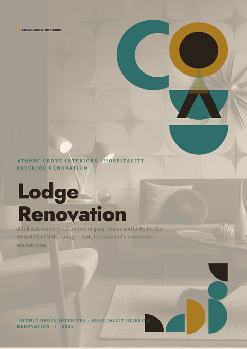 A finished pitch deck rendered in a retro look