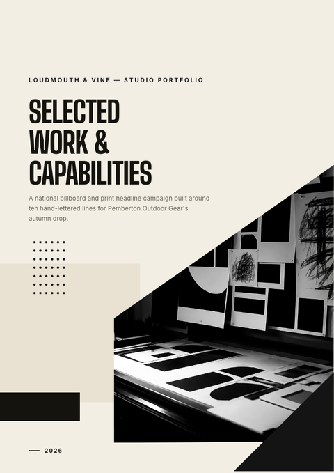 A finished portfolio rendered in a typographic look