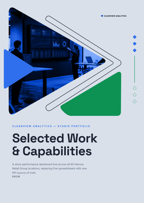 A finished portfolio rendered in a technical look