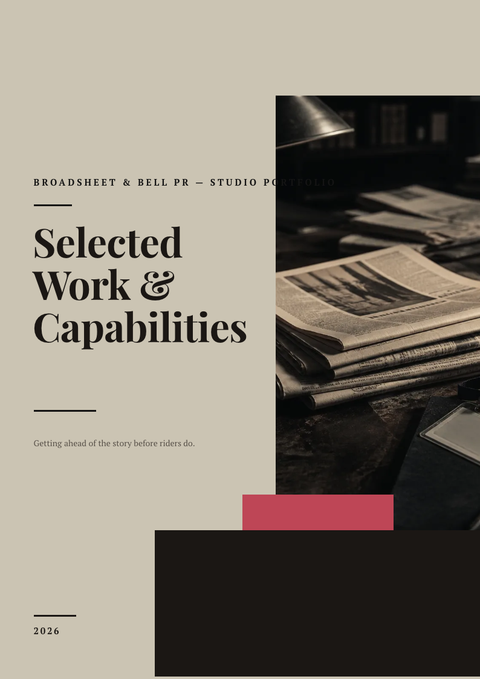 A finished portfolio rendered in a print look